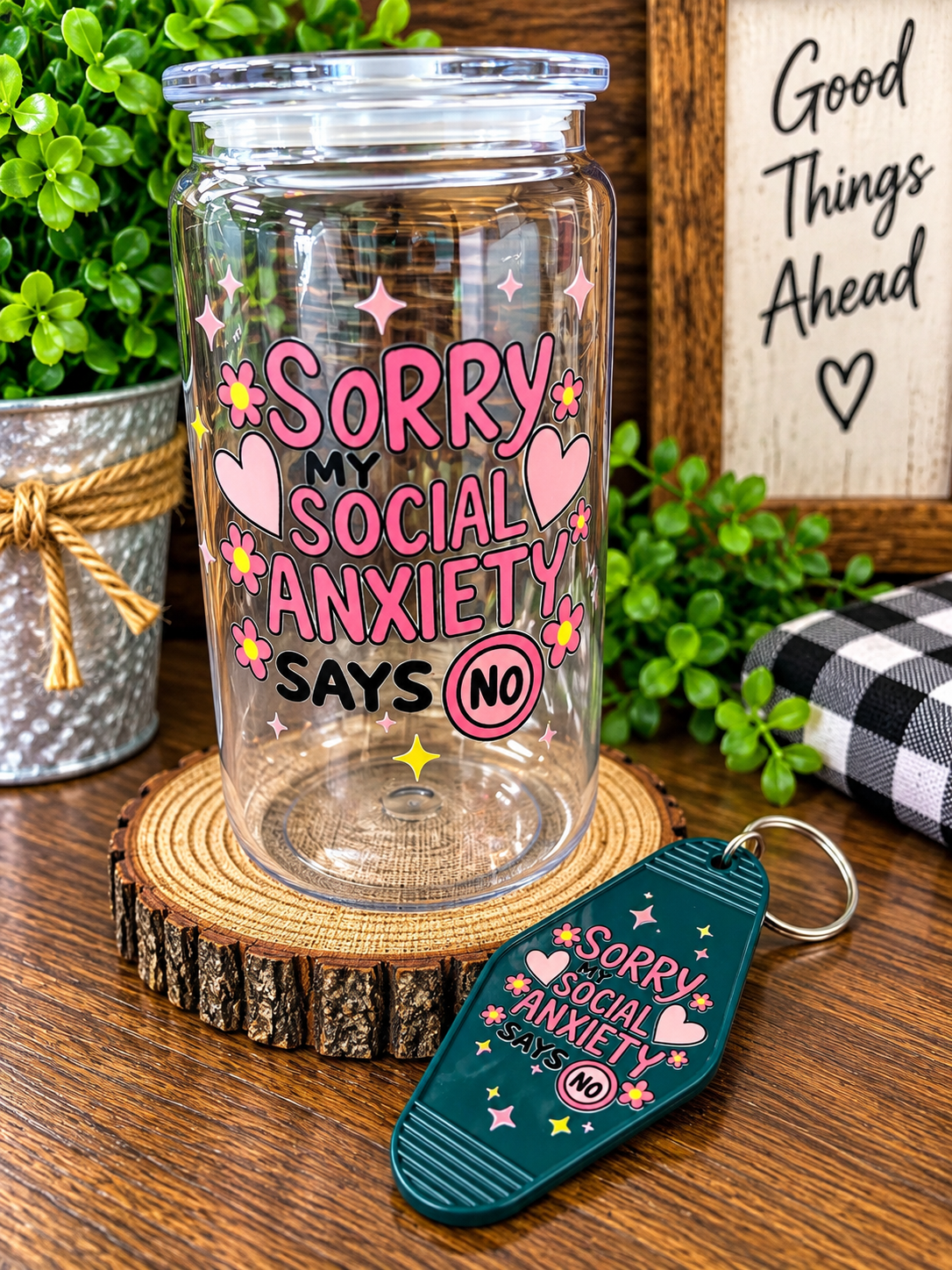 Acrylic Cups With Keychains
