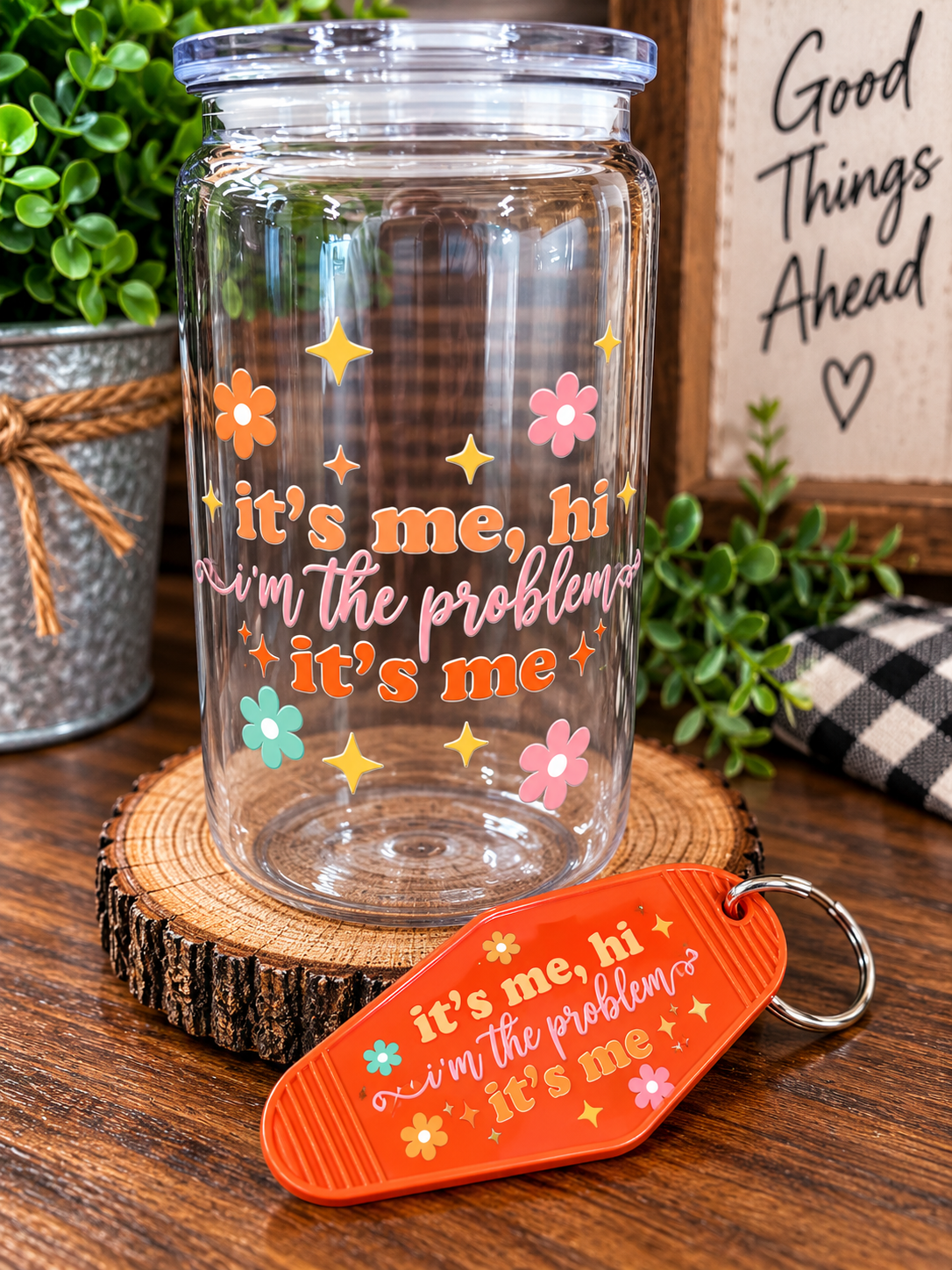 Acrylic Cups With Keychains