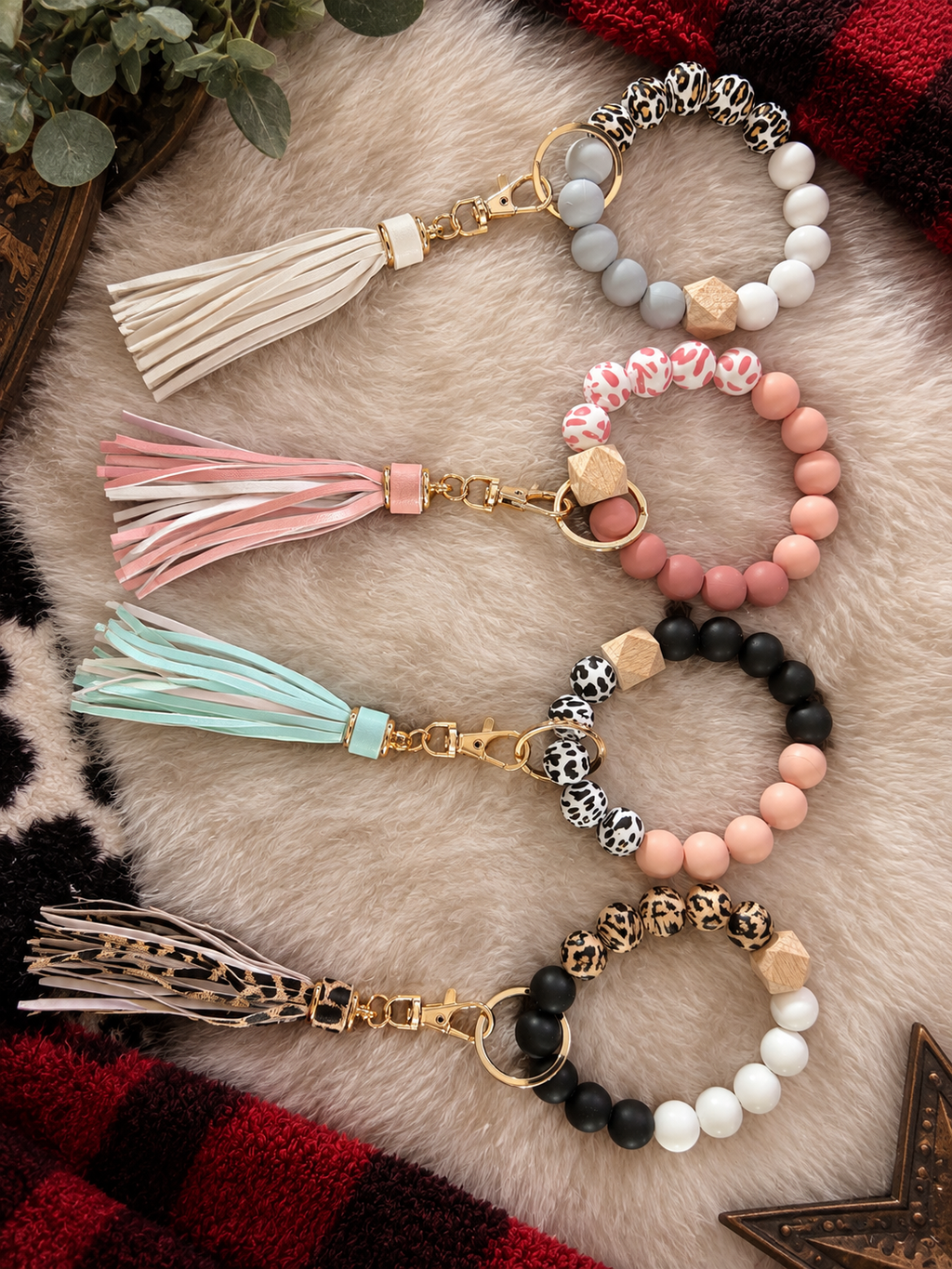 Beaded Keychain Wristlets