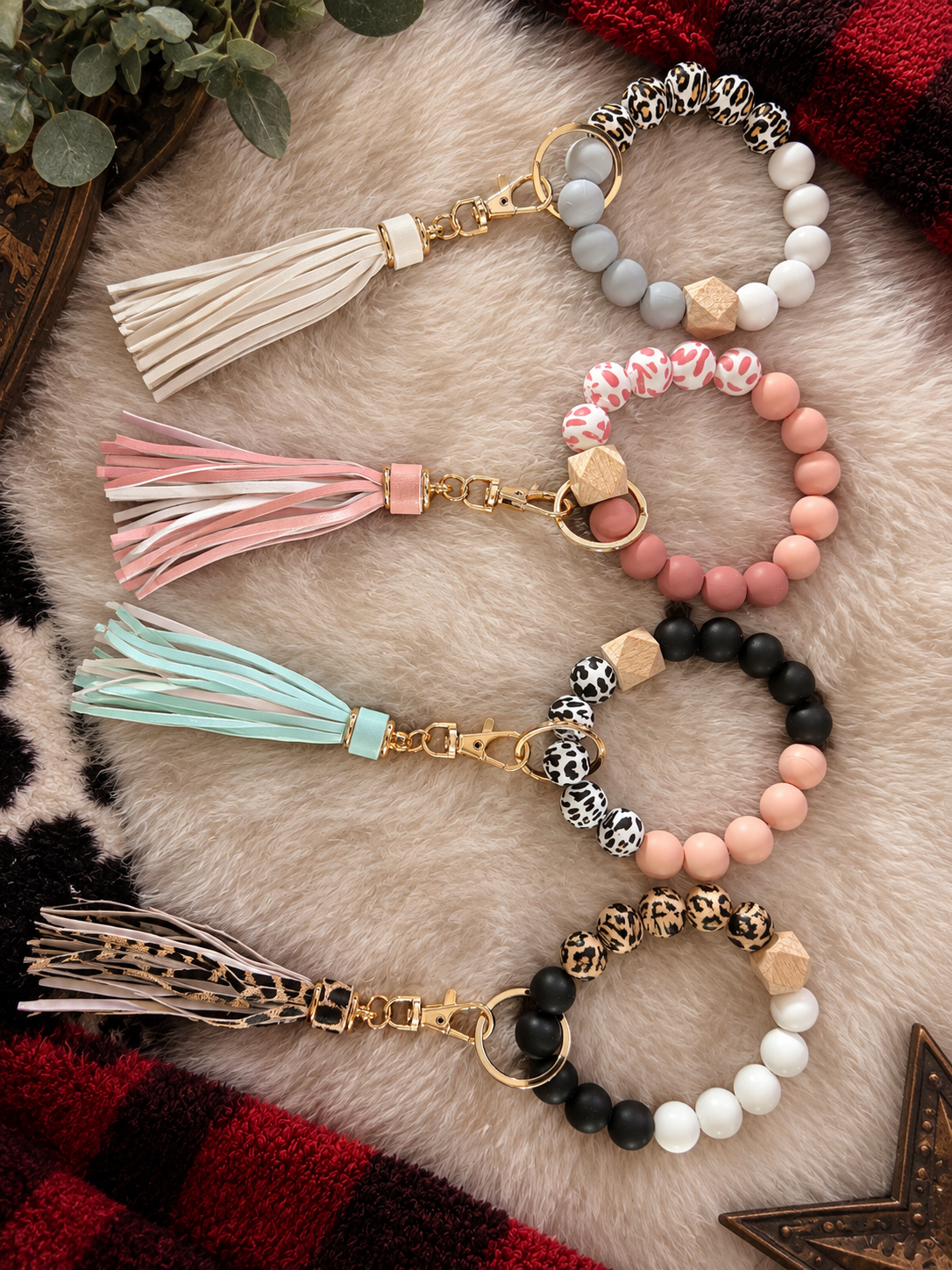 Beaded Keychain Wristlets