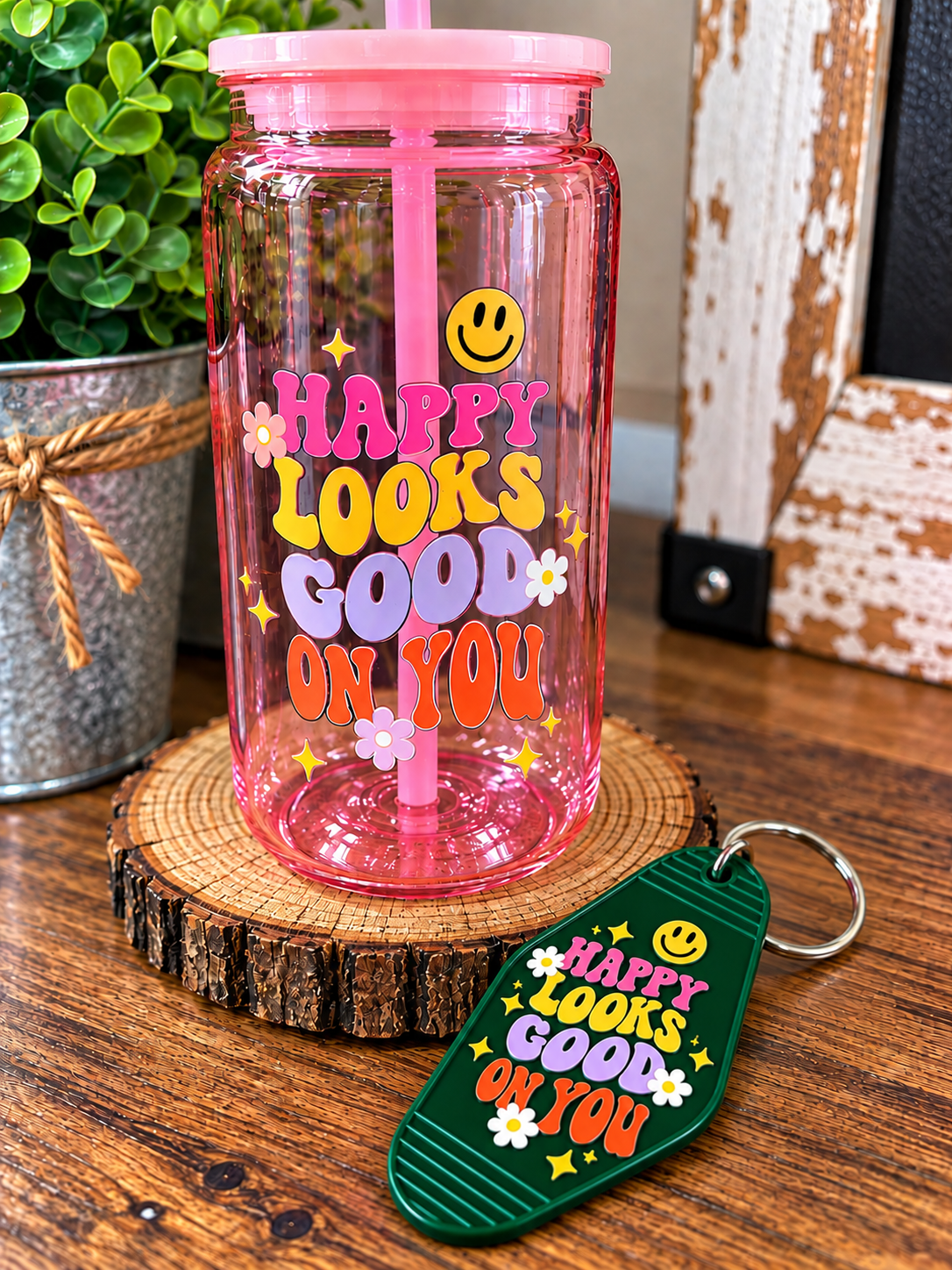 Acrylic Cups With Keychains