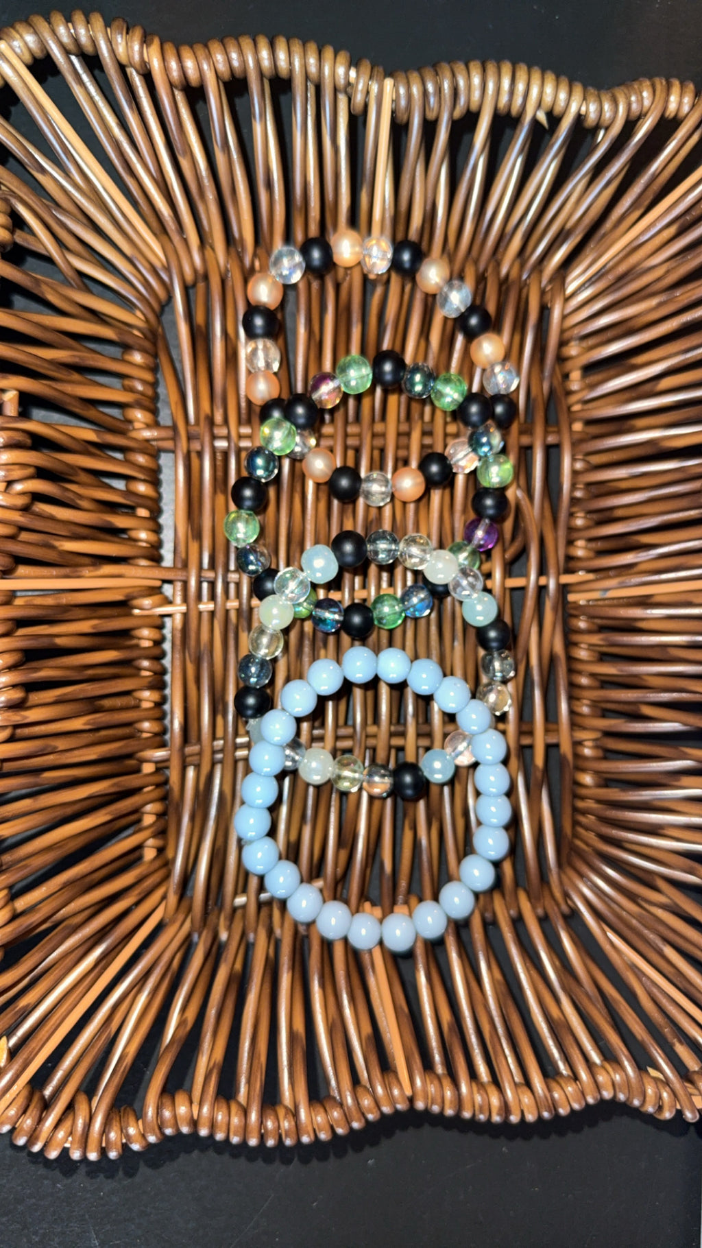 Glass Bead Bracelets 6in